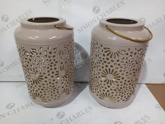 GARDEN REFLECTIONS SET OF 2 PATTERNED SOLAR LANTERNS