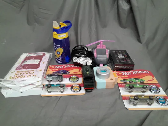 APPROXIMATELY 10 ASSORTED TOYS AND GAME TO INCLUD HOT WHEELS, GAMES CONTROLLER AND CARD GAMES