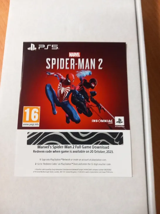 BOXED SONY PLAYSTATION 5 CFI-1216A LIMITED EDITION MARVEL SPIDER-MAN 2 GAMES CONSOLE