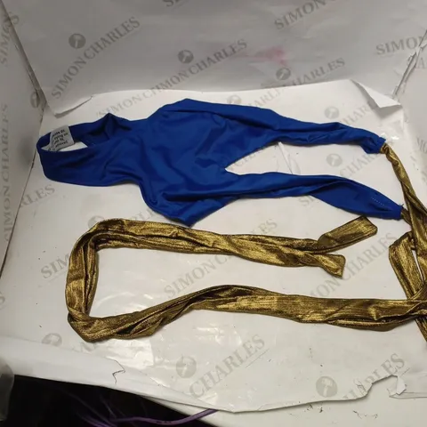 BRAND NEW 8 BLUE/GOLD BODYSUIT OF MULTIPLE SIZES 