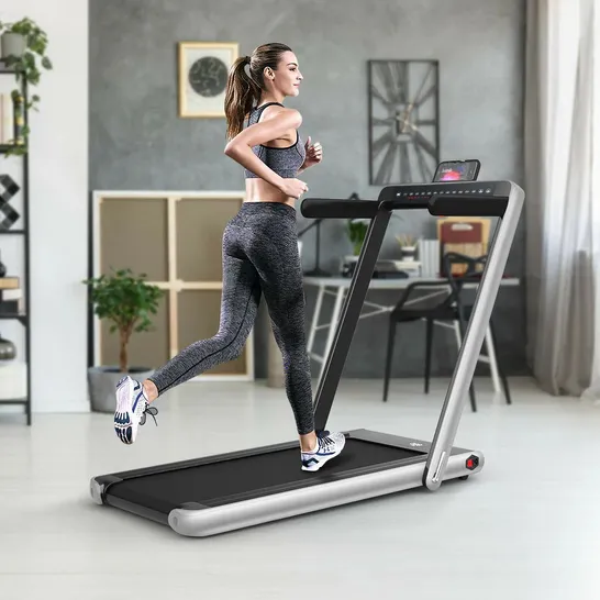 BOXED COSTWAY FOLDING TREADMILL ELECTRIC 1-12KM/H WITH BLUETOOTH - SILVER