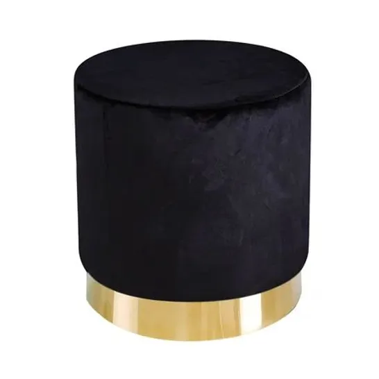 LARA POUFFE 40.5 CM BLACK VELVET POUFFE FOOT REST 