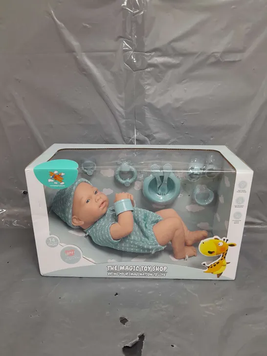  THE MAGIC TOY SHOP 14" REAL TOUCH VINYL SKIN BOY BABY DOLL WITH DUMMY & ACCESSORIES