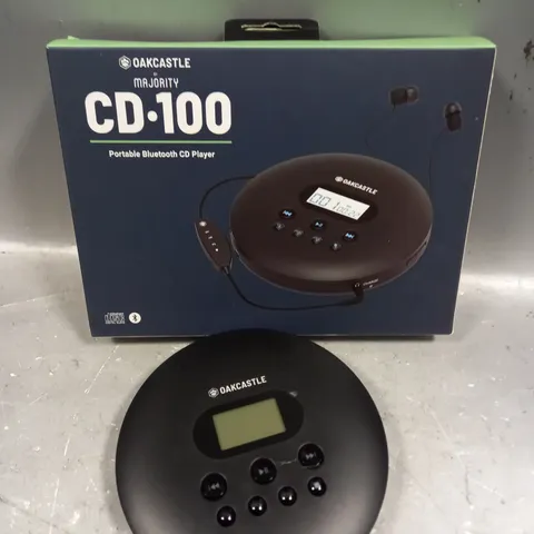 BOXED OAKCASTLE MAJORITY CD.100 PORTABLE BLUETOOTH CD PLAYER 