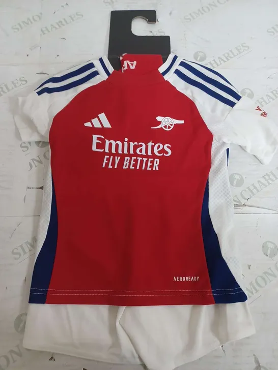 ADIDAS ARSENAL FOOTBALL CLUB KIDS SHIRT & SHORTS - 3-4 YEARS