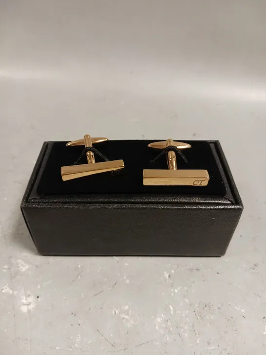 BOXED DESIGNER PERSONALISED 'CT' CUFF LINKS