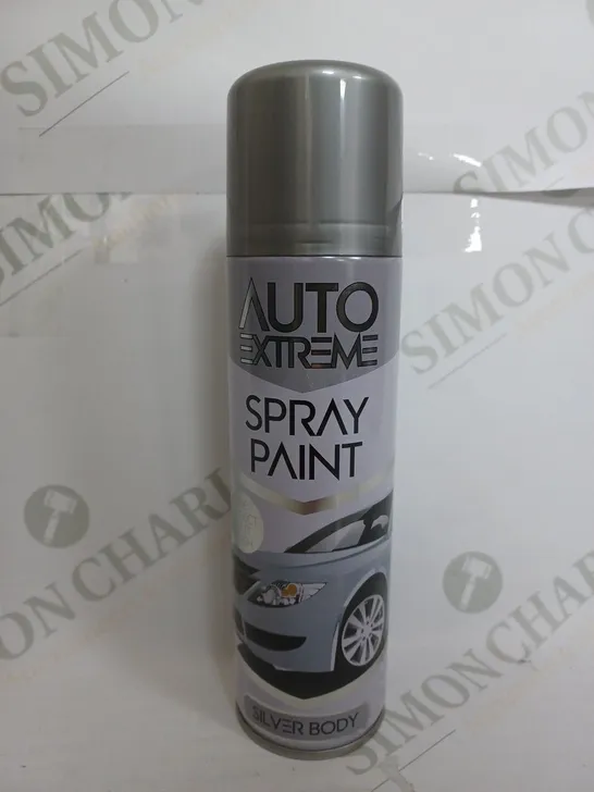 BOX OF 24 AUTO EXTREME SPRAY PAINT SILVER BODY 