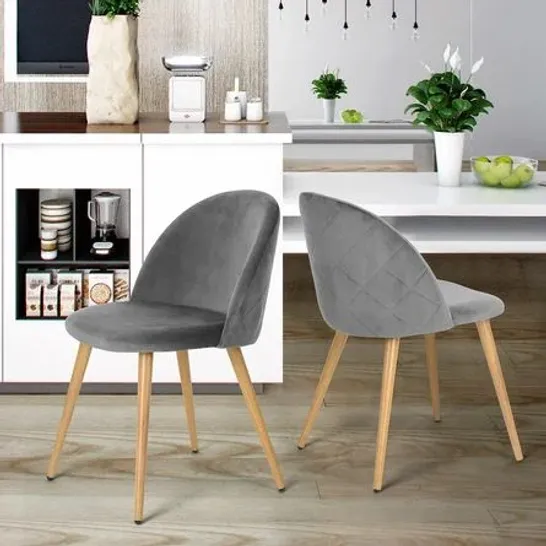 BOXED DUNGOBERRY UPHOLSTERED DINING CHAIR , GREY , 49 X 56 X 77 CM