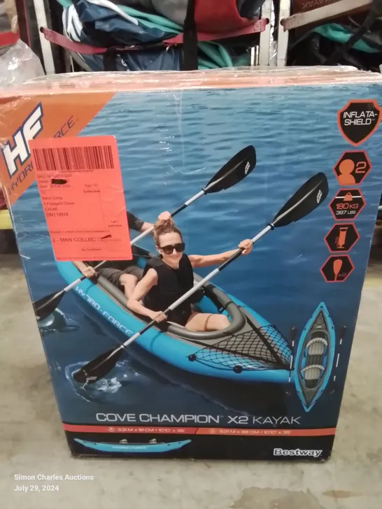 BOXED BESTWAY COVE CHAMPION X2 PERSON INFLATABLE KAYAK 