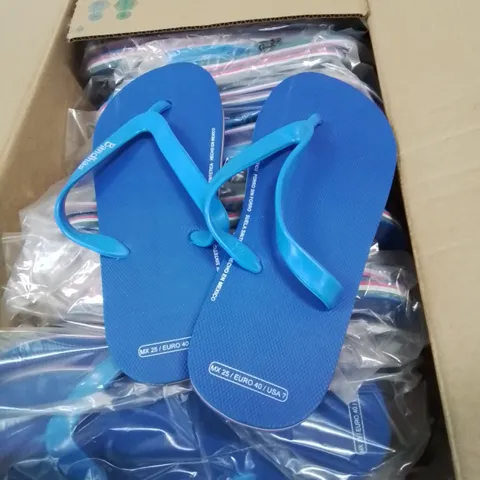 BOX CONTAINING 20 PAIRS OF MEXICO BANDHAS FLIPFLOP/SANDLES SIZE 6