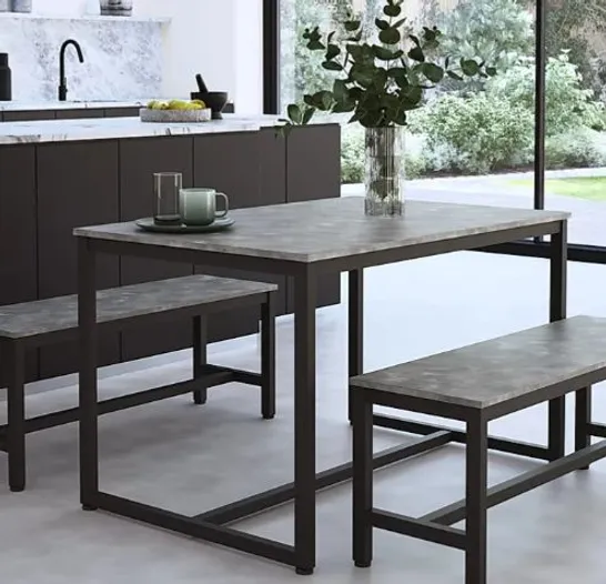 BOXED DESIGNER AVENUE INDUSTRIAL CONCRETE DINING TABLE 120CM