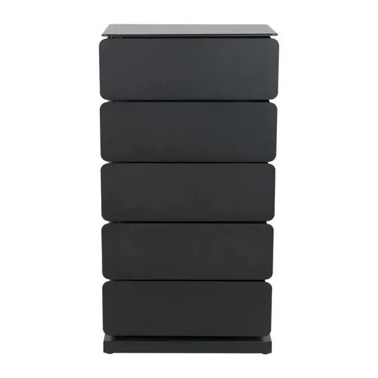 BOXED AMATO 5-DRAWER CHEST OF DRAWERS - BLACK (1 BOX)