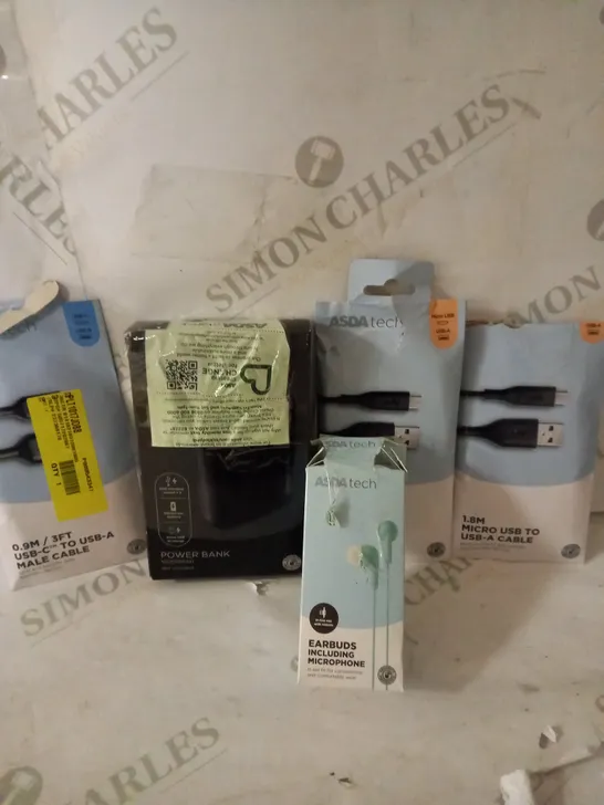 LOT OF 5 TO INCLUDE EARBUDS, POWERBANK ECT.