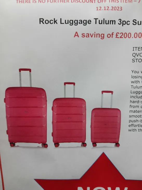 ROCK LUGGAE TULUM 3PC SUITCASE SET