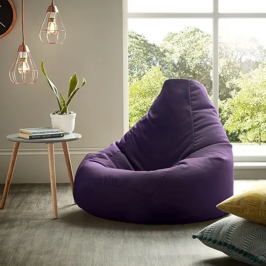 BOXED SALCOMBE BEAN BAG CHAIR & LOUNGER // COLOUR: PURPLE (1 BOX)