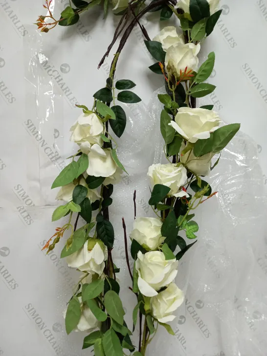 GARDEN REFLECTIONS PRE-LIT FAUX ROSE GARLAND - collection only