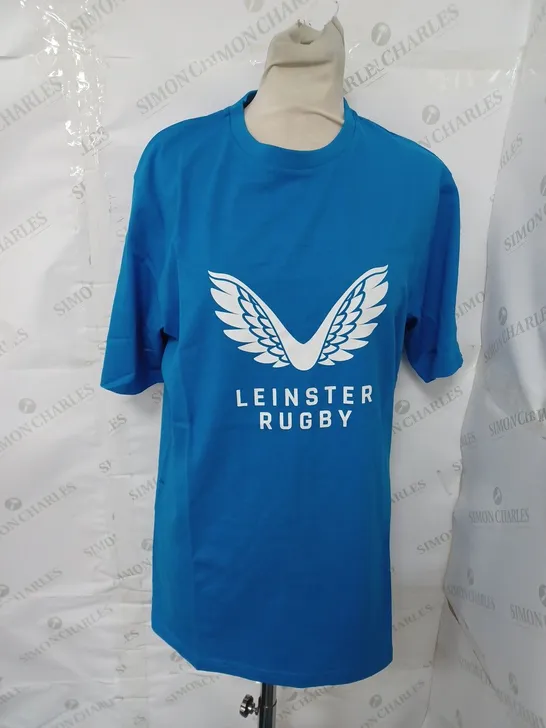 CASTORE LEINSTER PLAYERS COTTON LOGO TEE IN IMPERIAL BLUE SIZE L