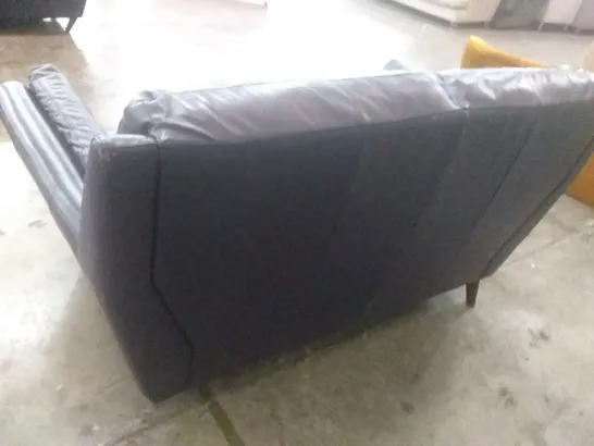 QUALITY DESIGNER FELLINI 2 SEATER - DARK PURPLE LEATHER 