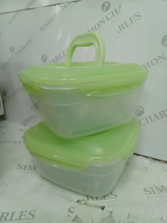 BOXED 10 PIECE PLASTIC GREEN LID SET