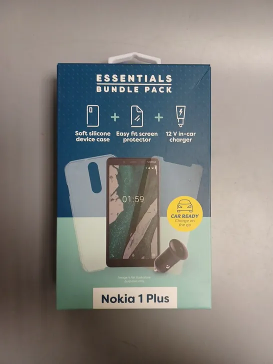 APPROXIMATELY 25 BRAND NEW BOXED ESSENTIAL BUNDLE PACKS FOR NOKIA 1 PLUS