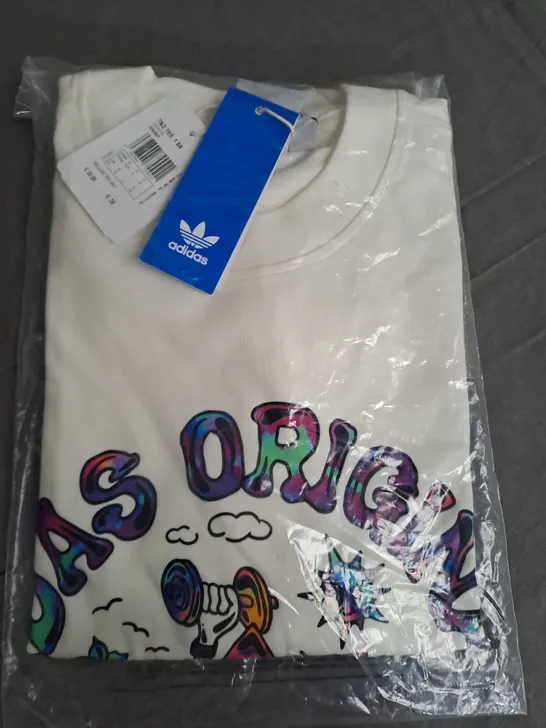 ADIDAS ORIGINALS MELLOW T-SHIRT, WHITE - SIZE S