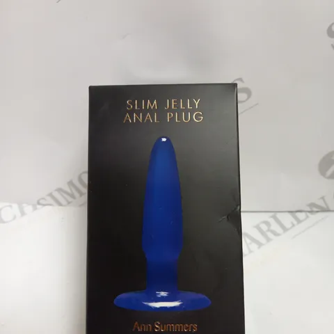 BOXED AND SEALED ANN SUMMERS SLIM JELLY ANAL PLUG - BLUE. 