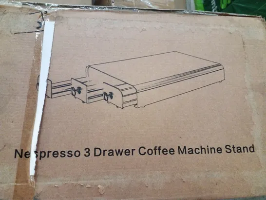 BOXED NESPRESSO 3 DRAWER COFFEE MACHINE STAND