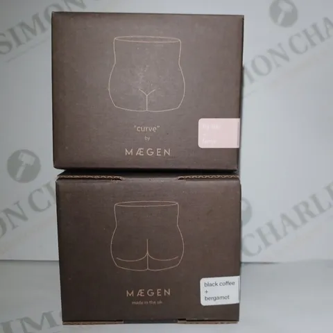 LOT OF 5 ASSORTED MAEGEN CURVE RANGE CANDLES - BLACK COFFEE & BERGAMOT, FIG LEAF & FERNS