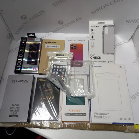 BOXED ASSORTMENT OF 10 MOBILE PHONE COVERS AND CASES, TO INCLUDE LUXIMAL, IDEAL, TECH21, ETC