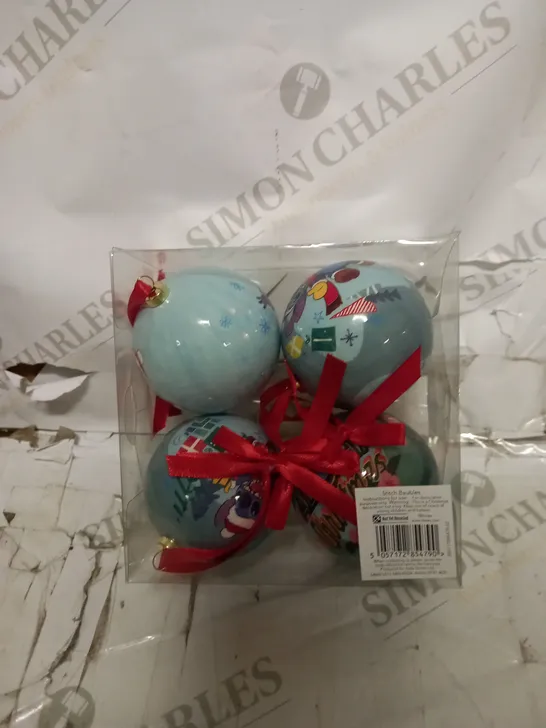 BRAND NEW LOT OF 6 PACK OF 4 DISNEY STITCH BAUBLES 