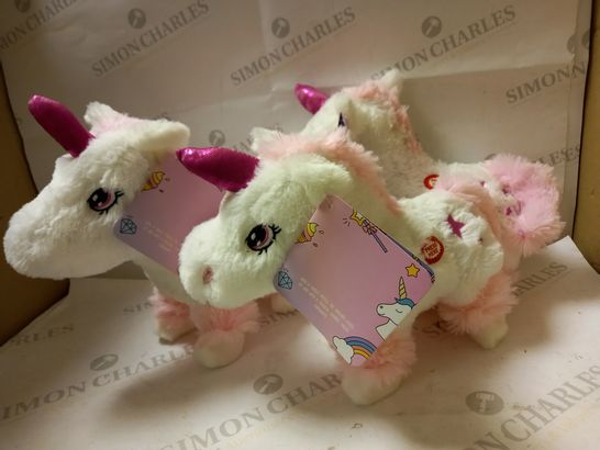 LOT OF APPROX 12 MAGICAL PLUSH UNICORN TOYS 
