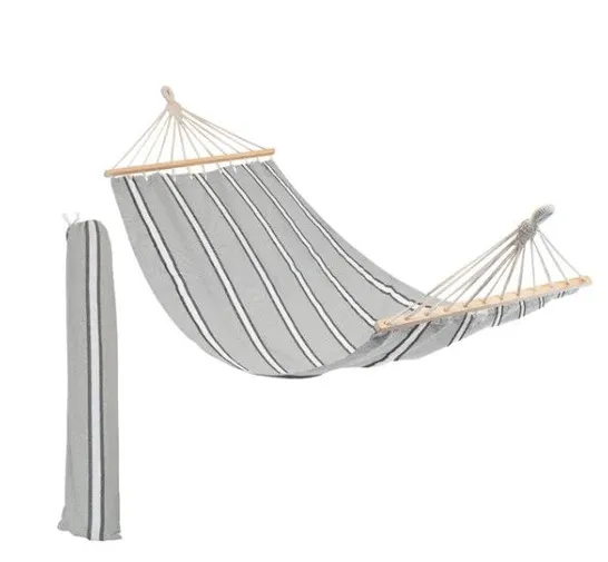 BOXED HARBOUR HOUSEWARES GREY/WHITE STRIPE HAMMOCK