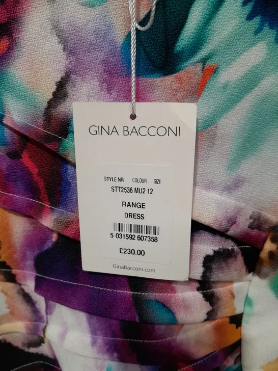 GINA BACCONI FLORAL DRESS IN MULTI - 12