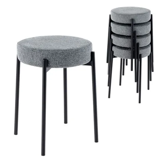 BOXED COSTWAY BAR STOOLS SET OF 4 WITH METAL LEGS AND SPONGE PADDED CUSHION 