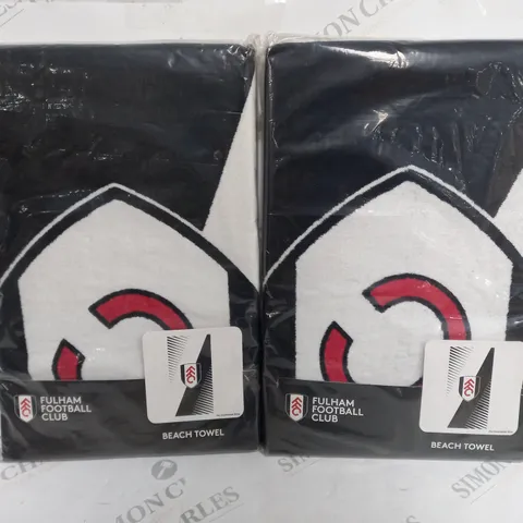 PAIR OF FULHAM OFFICIALLY LICENSED ASUNDER BEACH TOWELS