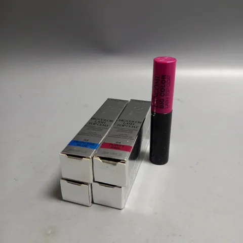 BOXED LOT OF 4 LANCOME BIG COLOR LASH TOP COAT. 3 X FEARLESS BLUE AND 1 X FLIRTY PINK 2.8ML