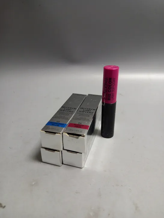 BOXED LOT OF 4 LANCOME BIG COLOR LASH TOP COAT. 3 X FEARLESS BLUE AND 1 X FLIRTY PINK 2.8ML