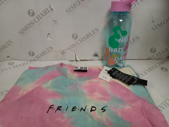 APPROXIMATELY 3 COTTON ON ITEMS INCLUDING LARGE WATER BOTTLE AND FRIENDS KIDS AGES 13-14 JUMPER