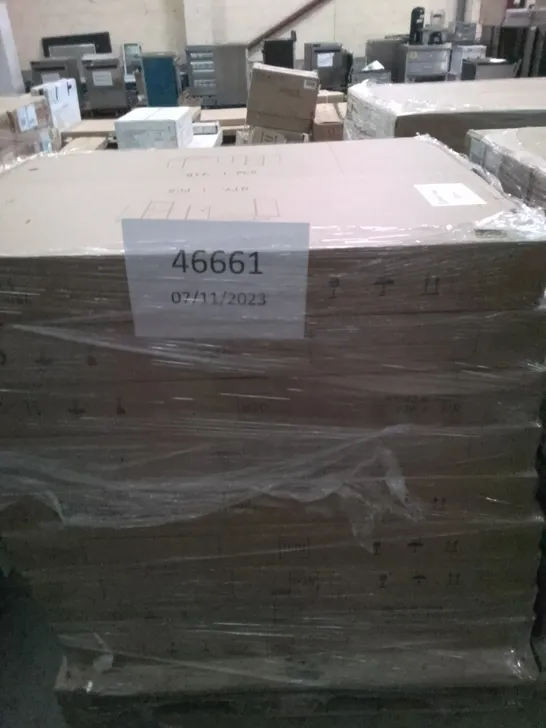 UNPROCESSED PALLET OF ASSORTED HOUSEHOLD GOODS TO INCLUDE L SHAPED DESK