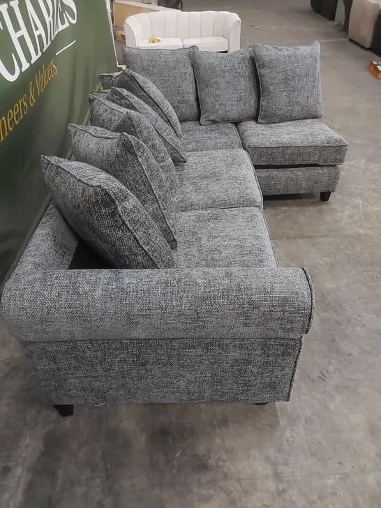 DURY CHUNKY WEAVE CORNER SOFA - GREY