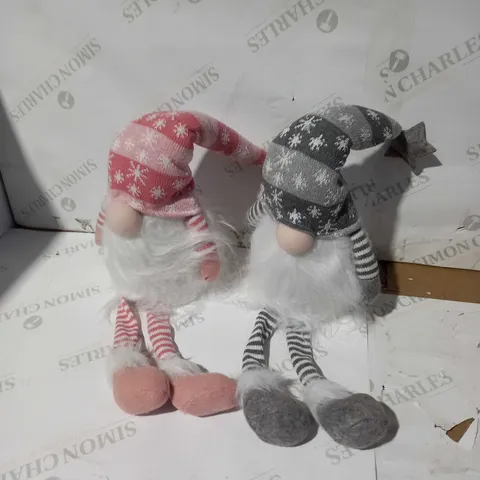 FESTIVE SET OF 2 PRE-LIT GNOME DANGLY LEGS