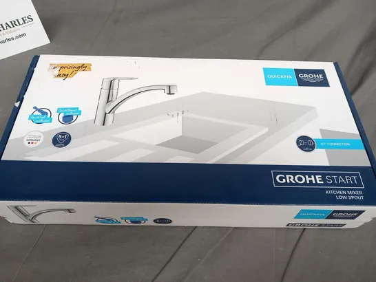 BOXED GROHE QUICK FIX 1/2" CONNECTION START KITCHEN MIXER LOW SPROUT