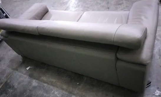 QUALITY ITALIAN DESIGNER MELO LARGE SOFA MUD LEATHER 