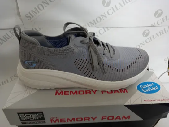 BOBS SPORT FROM SKETCHERS WITH MEMORT FOAM IN GREY AND BLUE - SIZE 7