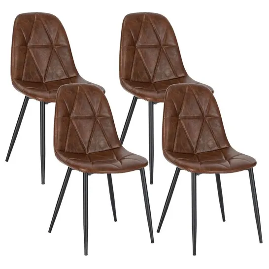 BOXED SIDE CHAIRS SET DASAN - SET OF 4 - BROWN (2 BOXES)