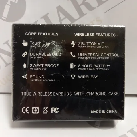 SEALED TRUE WIRELESS EARBUDS WITH CHARGING CASE