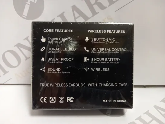 SEALED TRUE WIRELESS EARBUDS WITH CHARGING CASE