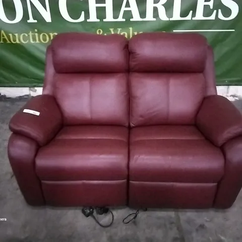 QUALITY BRITISH DESIGNER G PLAN KINGSBURY 2 SEATER ELECTRIC RECLINING CAPRI CLARET LEATHER 