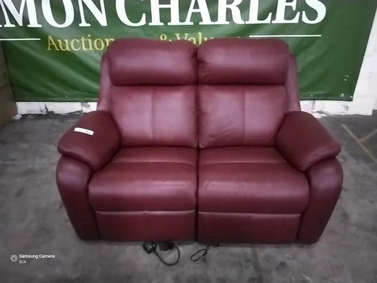 QUALITY BRITISH DESIGNER G PLAN KINGSBURY 2 SEATER ELECTRIC RECLINING CAPRI CLARET LEATHER 