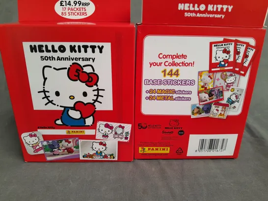 LOT OF 30 PACKS OF PANINI HELLO KITTY 50TH ANNIVERSARY STICKERS - 17 PACKS PER BOX